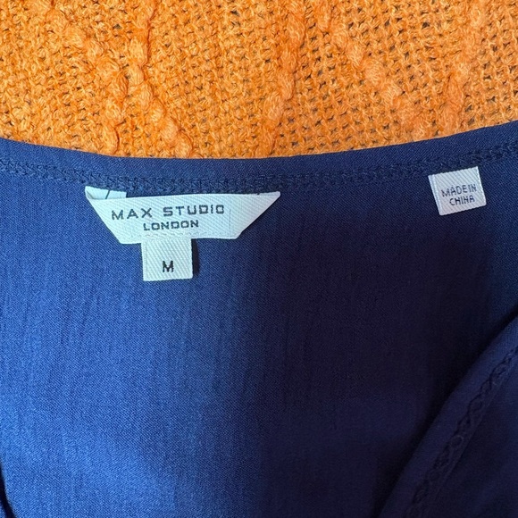 Max Studio Blue Ruffled Babydoll Dress - Picture 3 of 7